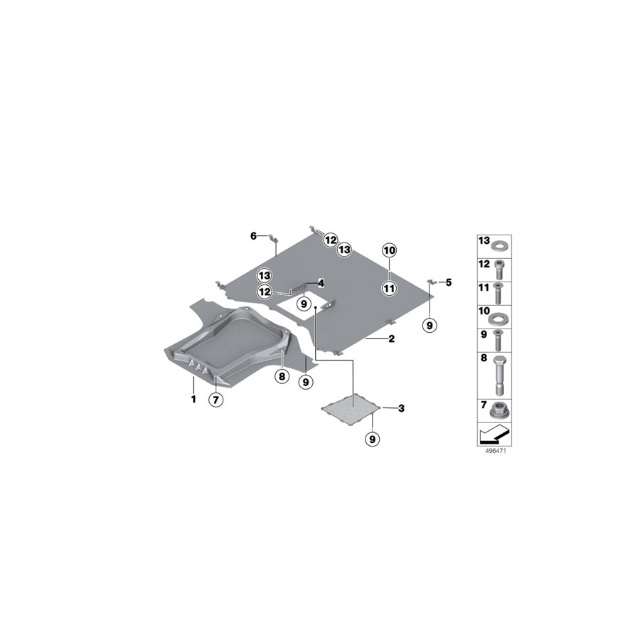 Genuine BMW 51758428327 Underfloor Coating Center WITH MOUNT GRID (Inc. M6 GT3)