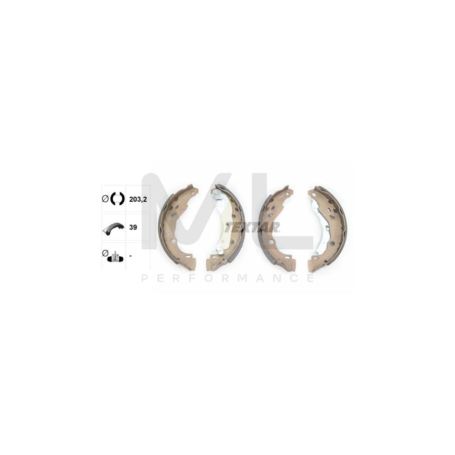 TEXTAR 91060200 Brake Shoe Set with handbrake lever