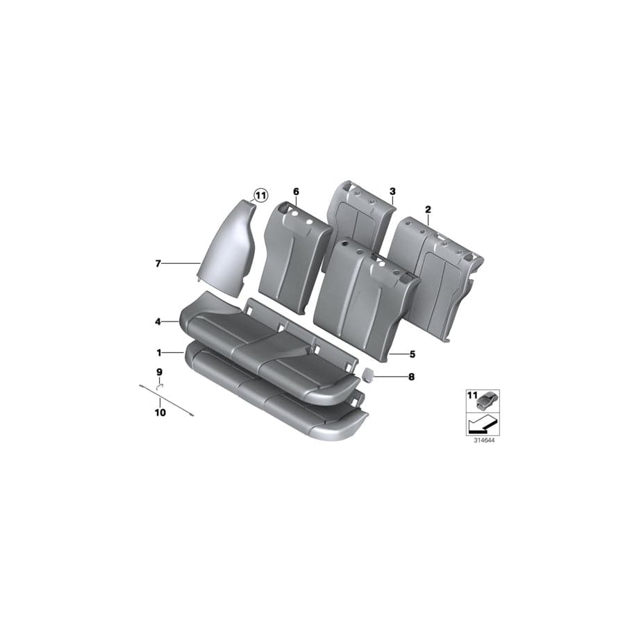 Genuine BMW 52202993792 E84 F20 Cover Isofix OYSTER (Inc. M140i, X1 23dX & 118i)
