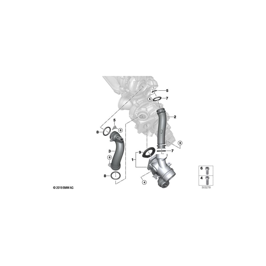 Genuine BMW 11658513575 F32 G02 F36 Connecting Pipe With Bypass Flap (Inc. X4 25dX, 125d & 325d)