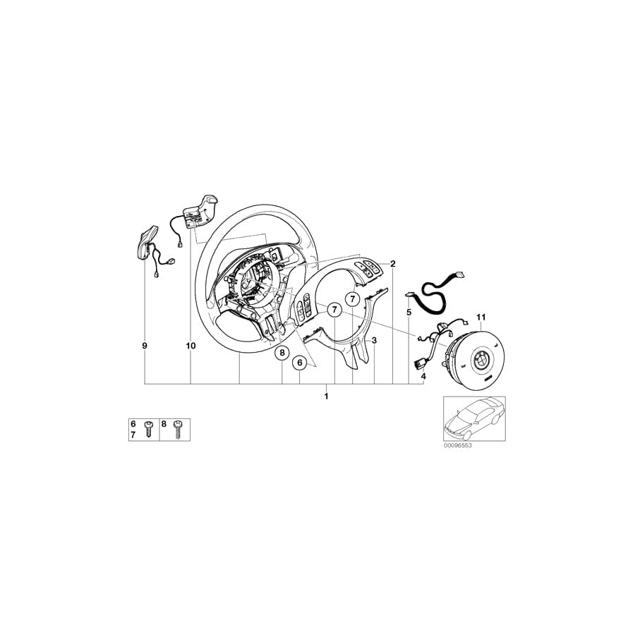 Genuine BMW 61316913804 E46 Rocker-Type Shift Lever, Right (Inc. 330Ci, 325Ci & 325i)