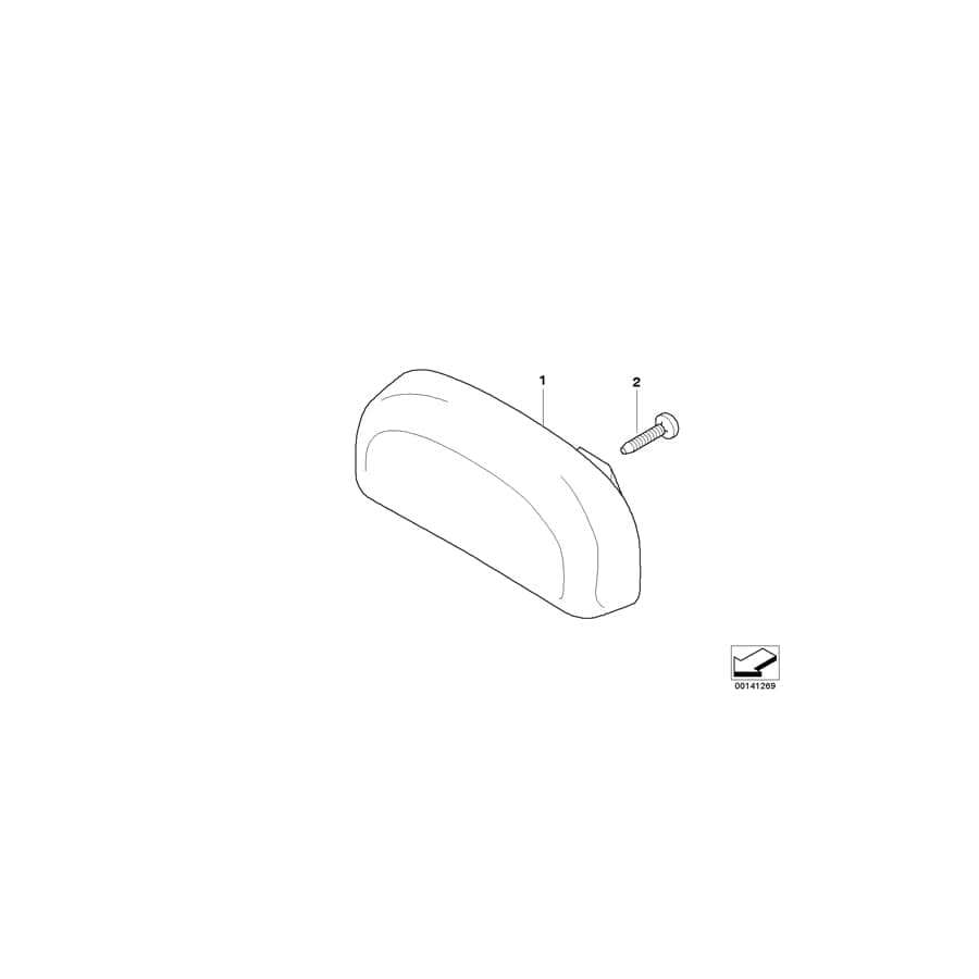 Genuine BMW 52207132996 Headrest Leather T6PN PANTHERBLA (Inc. One, Cooper S & Cooper)