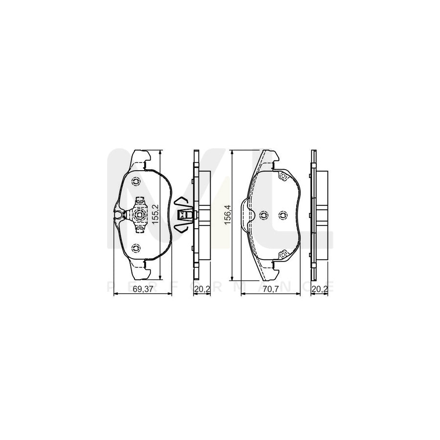 Bosch 0986495053 Brake Pad Set With Mounting Manual BP393 | ML Performance Car Parts