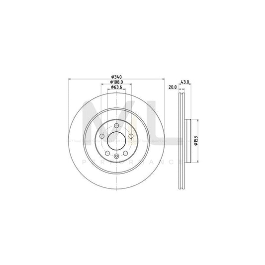 HELLA 8DD 355 132-071 Brake Disc Internally Vented, Coated, High-carbon, without wheel hub, without wheel studs | ML Performance Car Parts