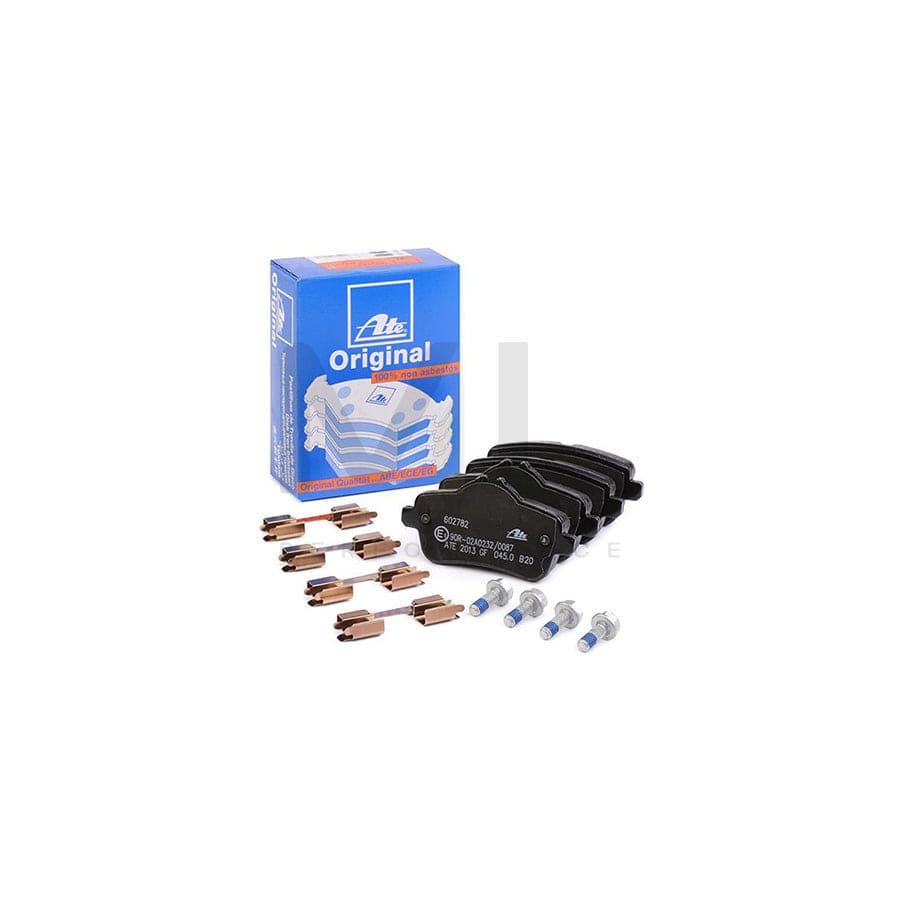 ATE 13.0460-2782.2 Brake pad set excl. wear warning contact, prepared for wear indicator, with brake caliper screws, with accessories