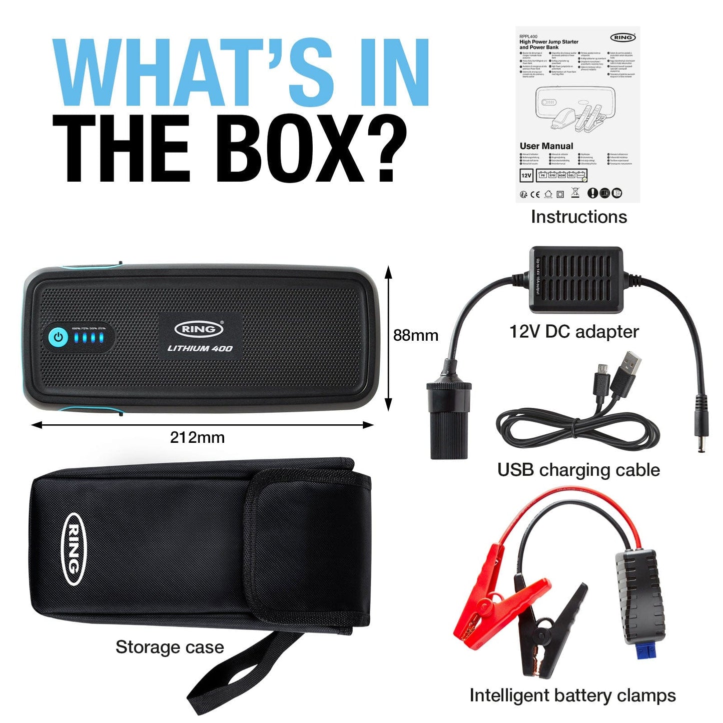 RING RPPL400 High Power Lithium Jump Starter