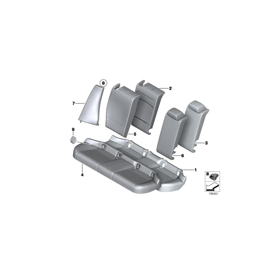 Genuine BMW 52202992070 E84 Right Backrest Upholstery (Inc. X1 16d, X1 16i & X1 20i)