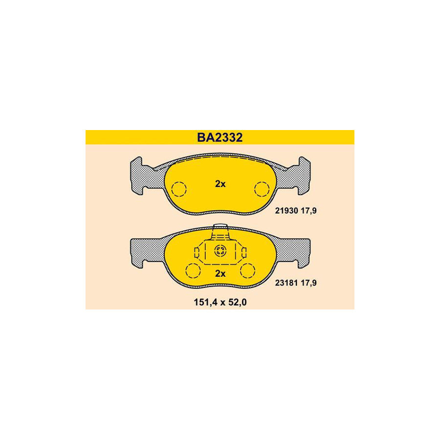 Barum Ba2332 Brake Pad Set