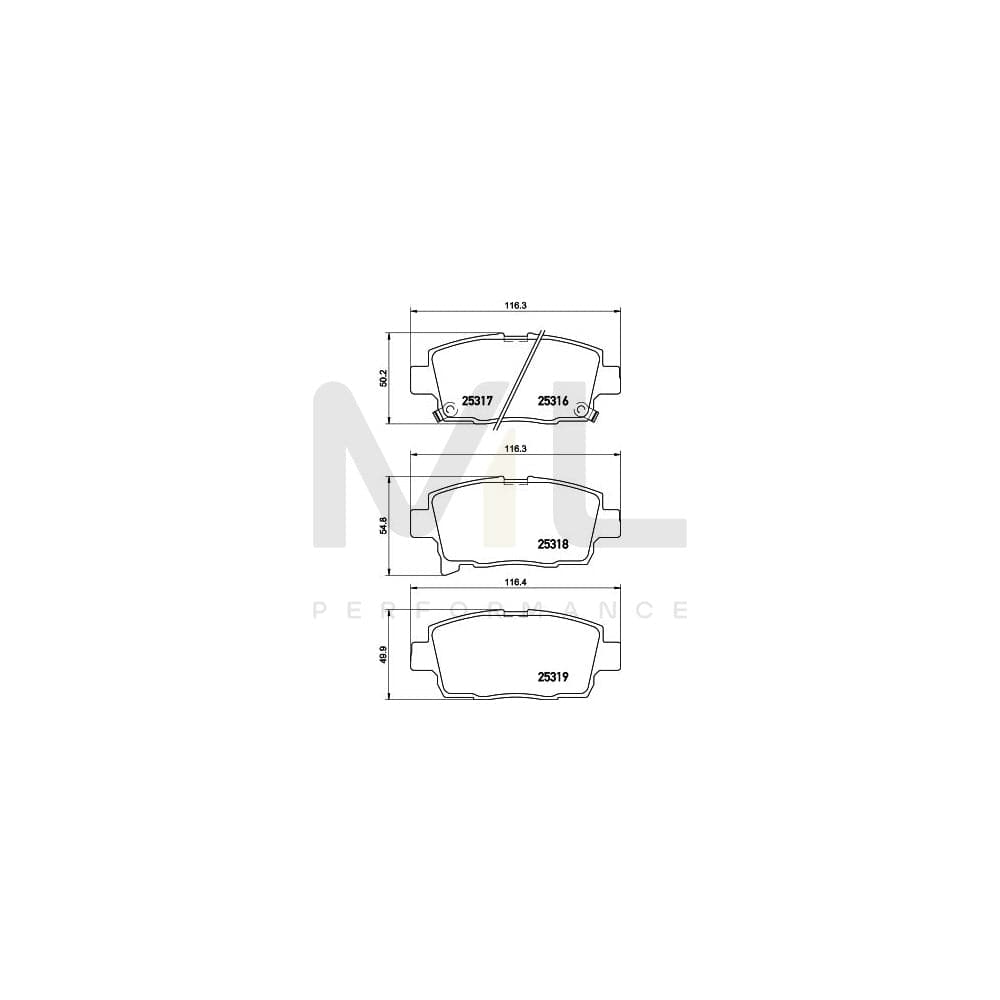 Hella 8DB 355 019-691 Brake Pad Set With Acoustic Wear Warning | ML Performance Car Parts