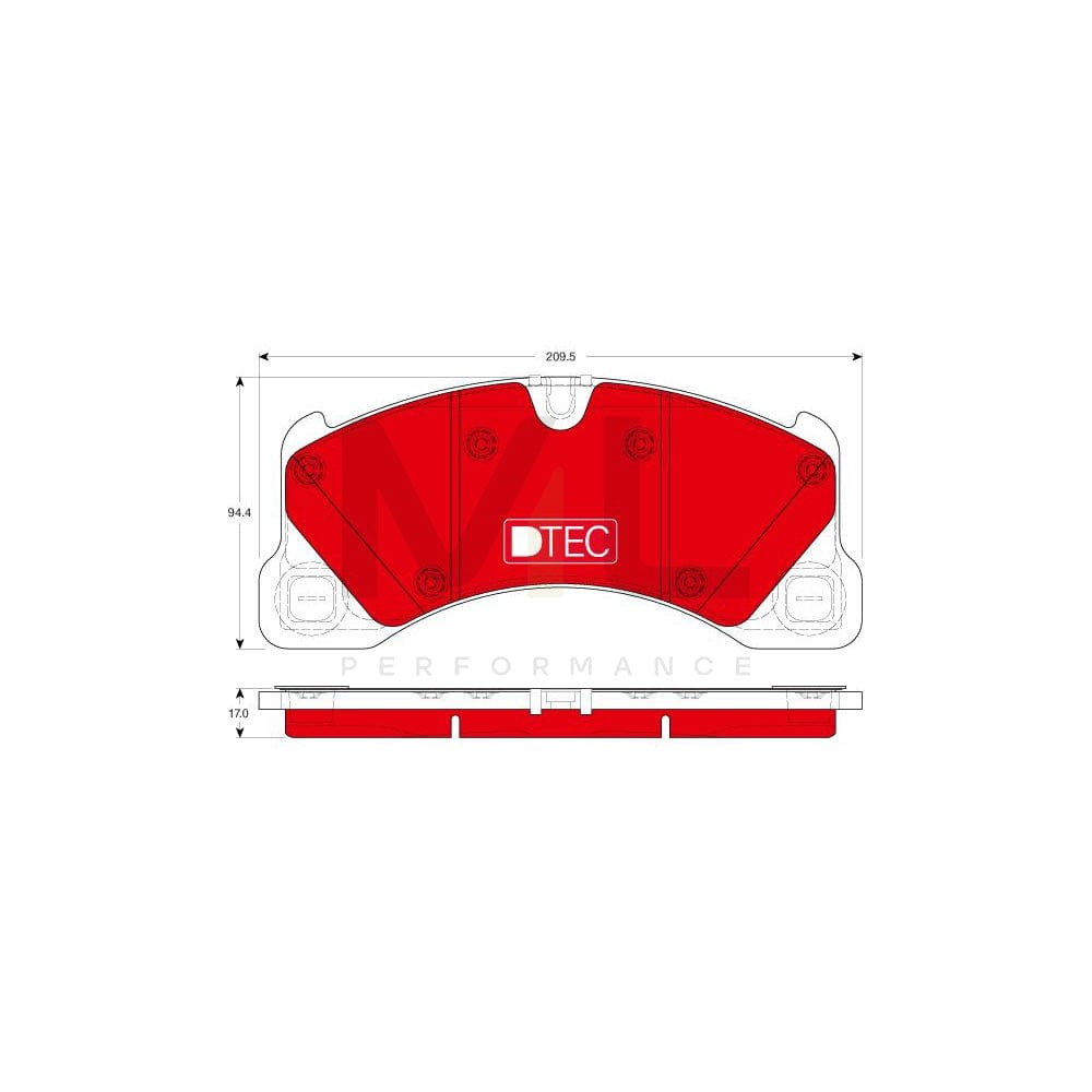 TRW Dtec Cotec Gdb1914Dte Brake Pad Set Prepared For Wear Indicator