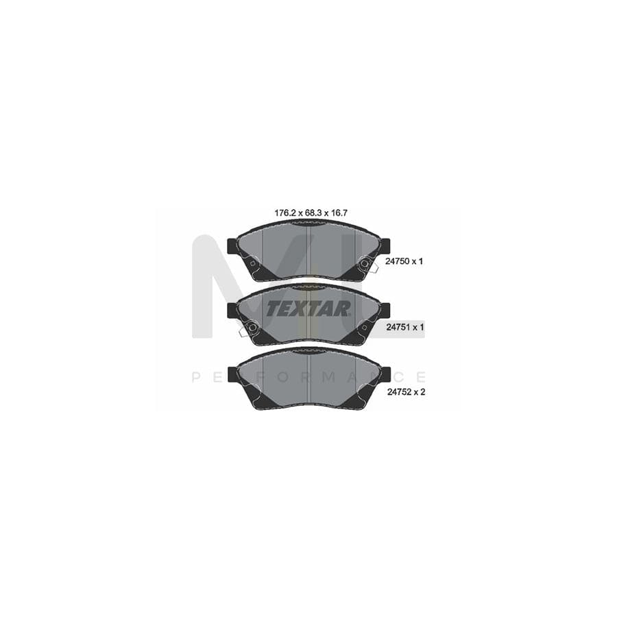 TEXTAR 2475001 Brake pad set with acoustic wear warning
