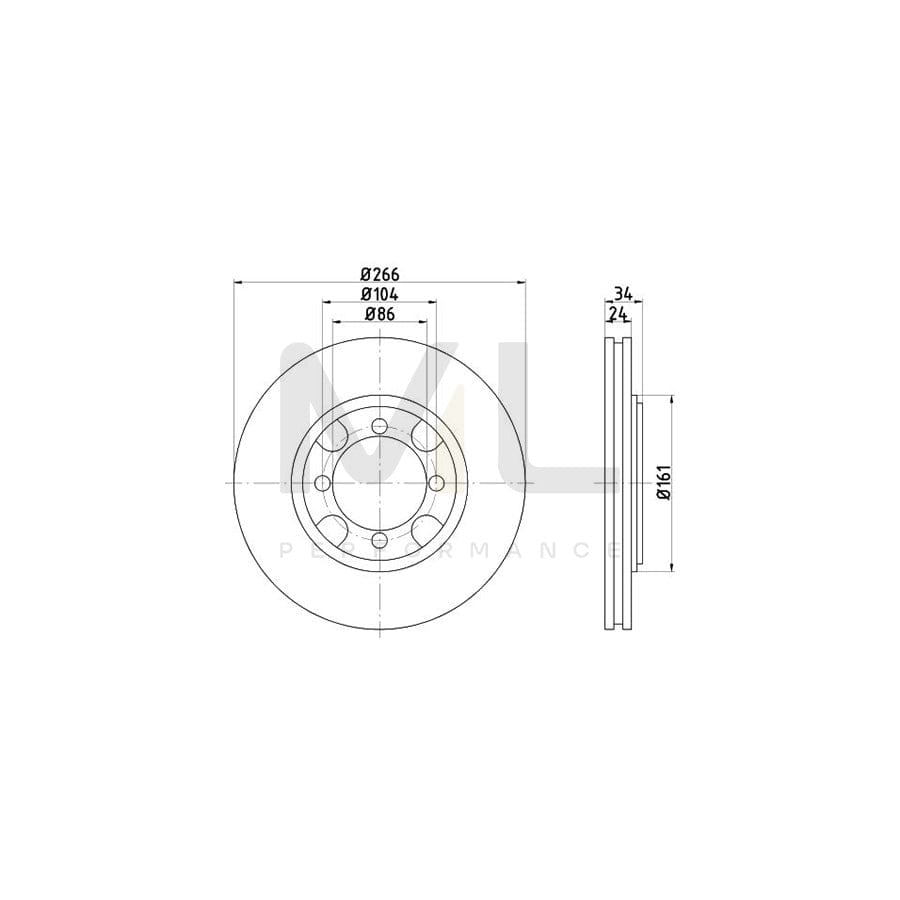 TEXTAR 92094800 Brake Disc Internally Vented, without wheel hub, without wheel studs  - 1 piece
