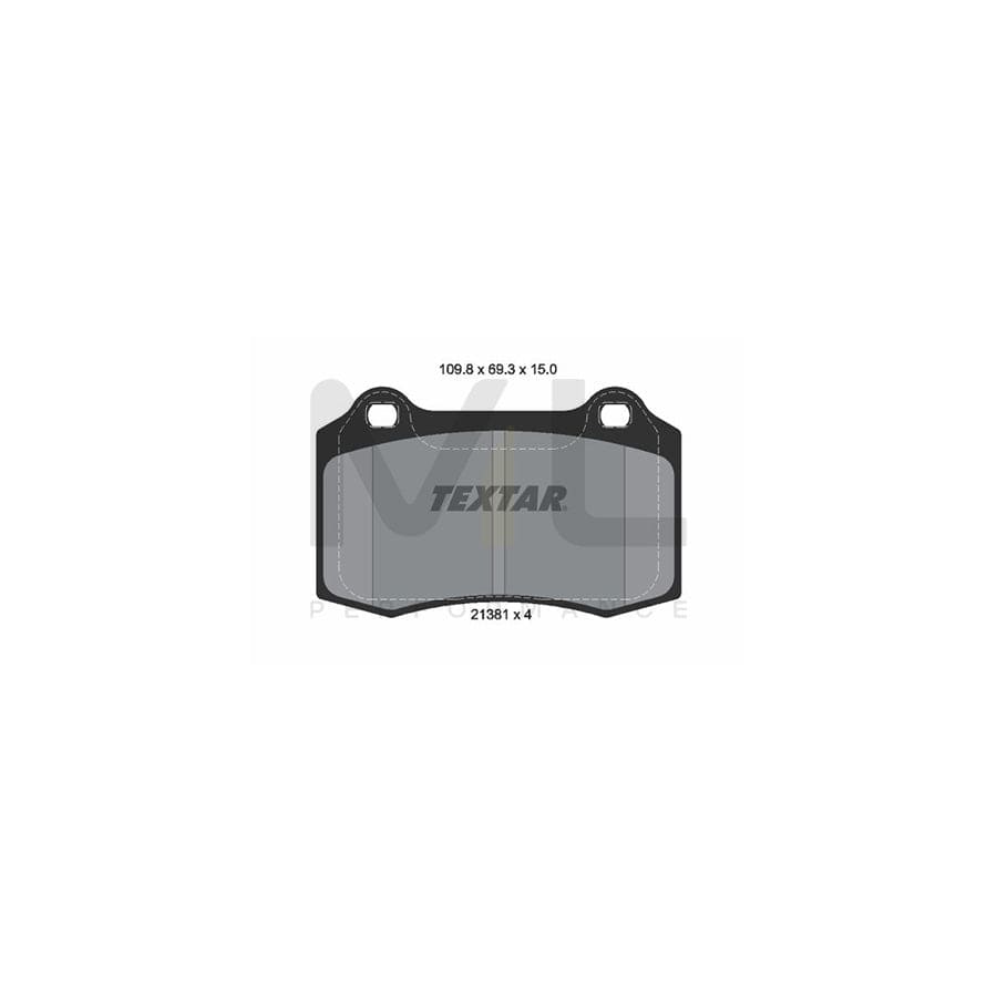 TEXTAR 2138102 Brake pad set not prepared for wear indicator