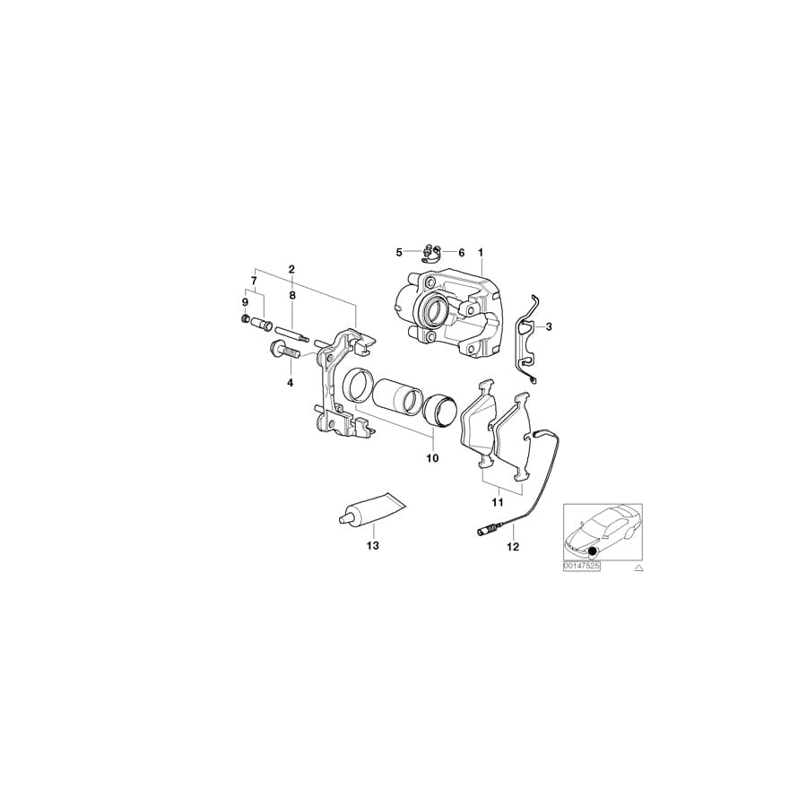 Genuine BMW 34116768432 E39 Calliper Carrier Right (Inc. 520d, 530d & 520i)
