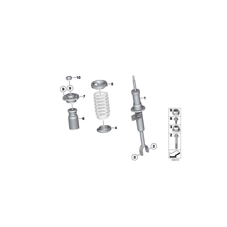Genuine BMW 31316798779 Left Front Spring Strut (Inc. 640dX & 640iX)