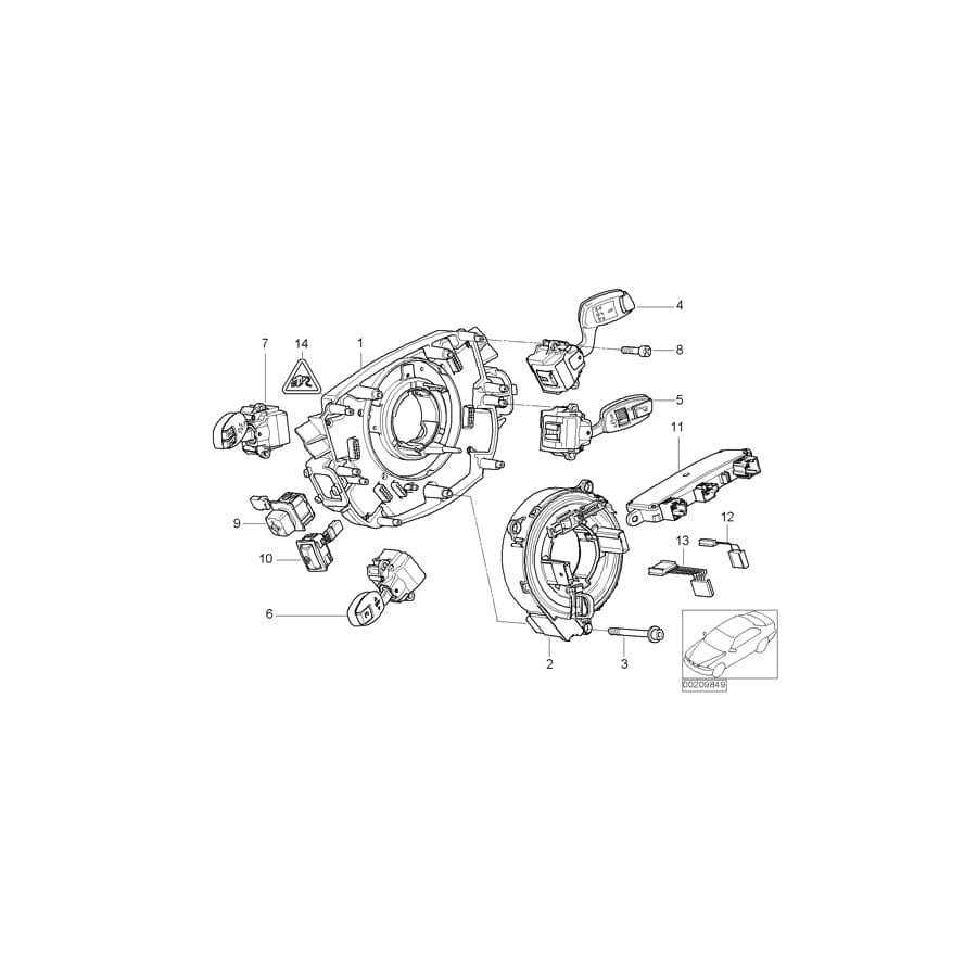 Genuine BMW 61316911525 E65 E67 E66 Steering Wheel Heating Pushbutton LHD (Inc. 730Ld, 740Li & 740i)