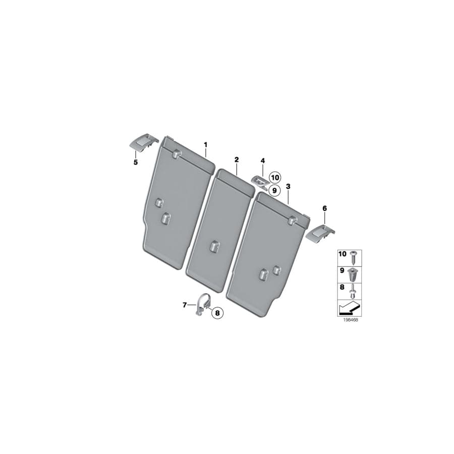 Genuine BMW 52202992048 E84 Trim For Backrest, Center (Inc. X1 18dX, X1 20dX & X1 16i)