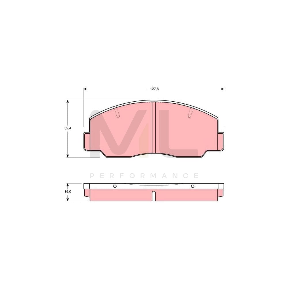 TRW Gdb1096 Brake Pad Set For Toyota Liteace Not Prepared For Wear Indicator