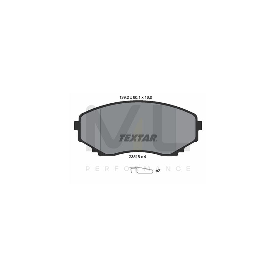 TEXTAR 2351501 Brake pad set with acoustic wear warning