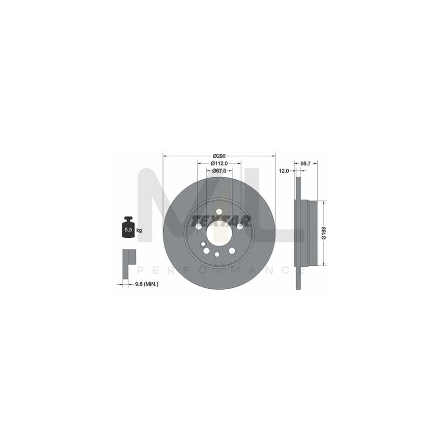 TEXTAR 92056900 Brake Disc suitable for MERCEDES-BENZ S-Class Saloon (W140) Solid, without wheel hub, without wheel studs  - 1 piece