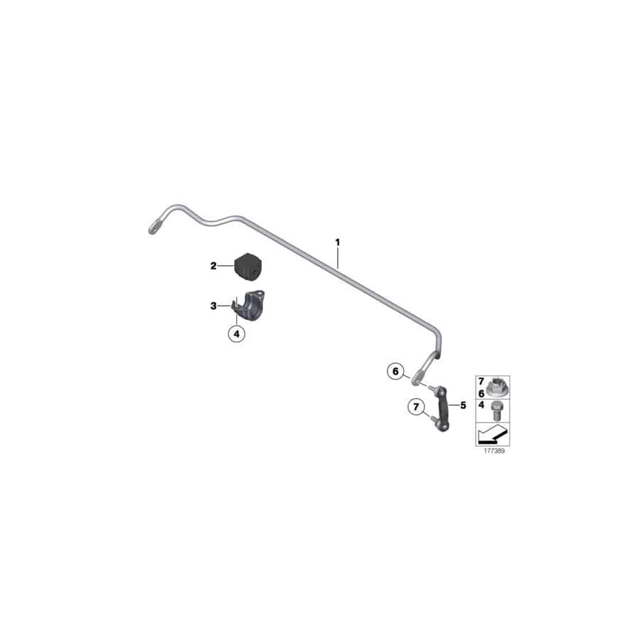 Genuine BMW 33556788629 F02 F01 Stabilizer, Rear D=16mm (Inc. 750i, 740i & Hybrid 7L)