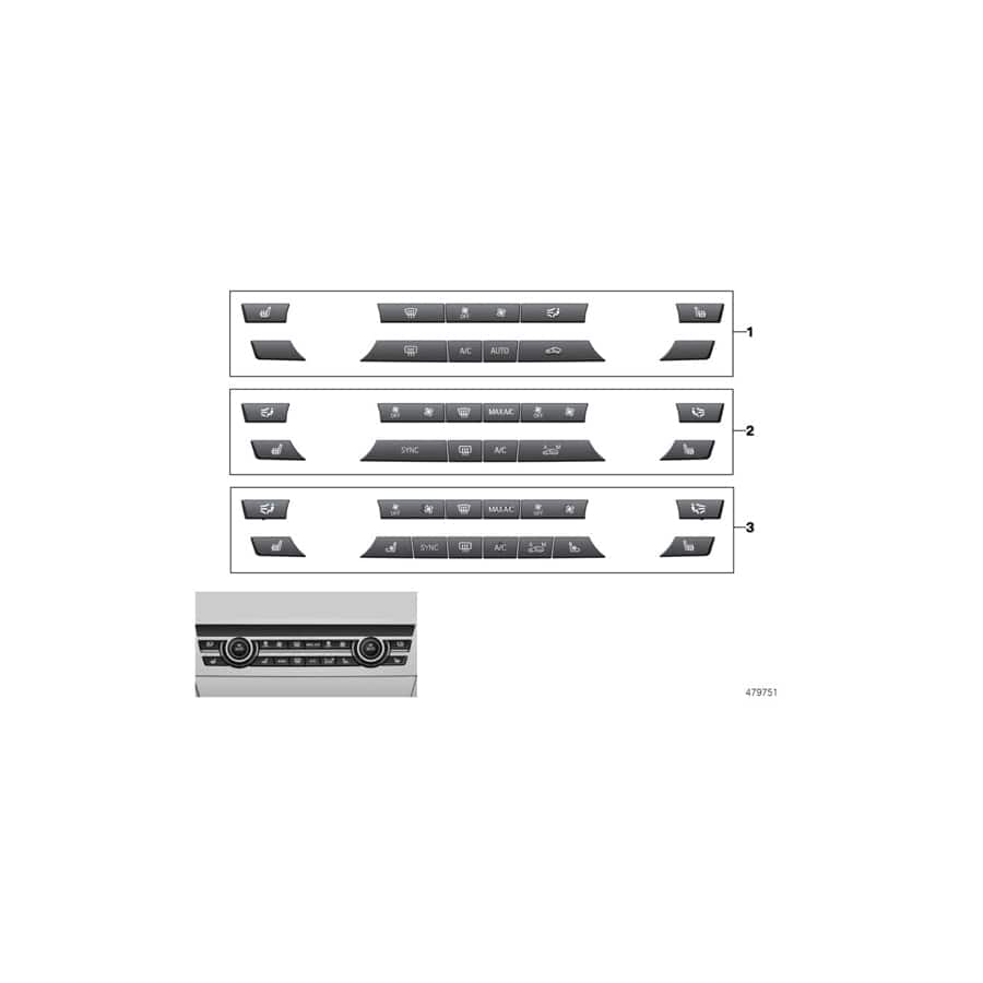 Genuine BMW 61316848885 F15 F10 F07 Repair Kit For Button Caps (Inc. X6 30dX, 528iX & X5 35iX)