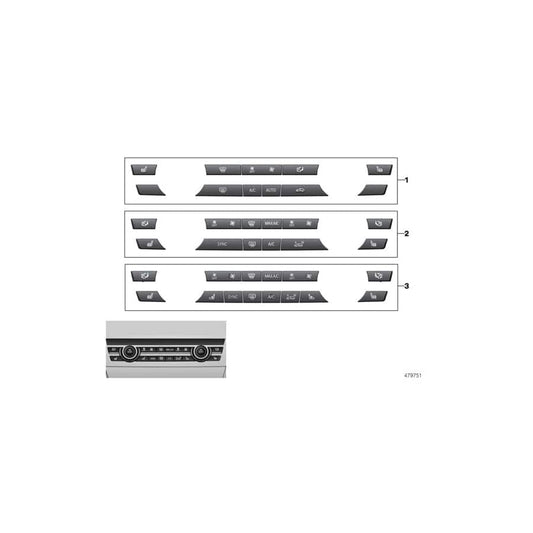 Genuine BMW 61316848885 F15 F10 F07 Repair Kit For Button Caps (Inc. X6 30dX, 528iX & X5 35iX)