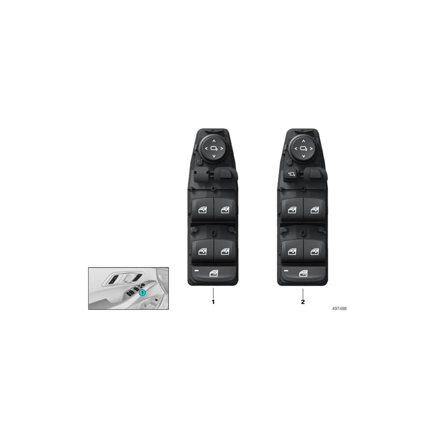 Genuine BMW 61316847098 G30 G21 G01 Operating Unit, Switch Module, Door (Inc. X3 20dX, 320i & M550dX)