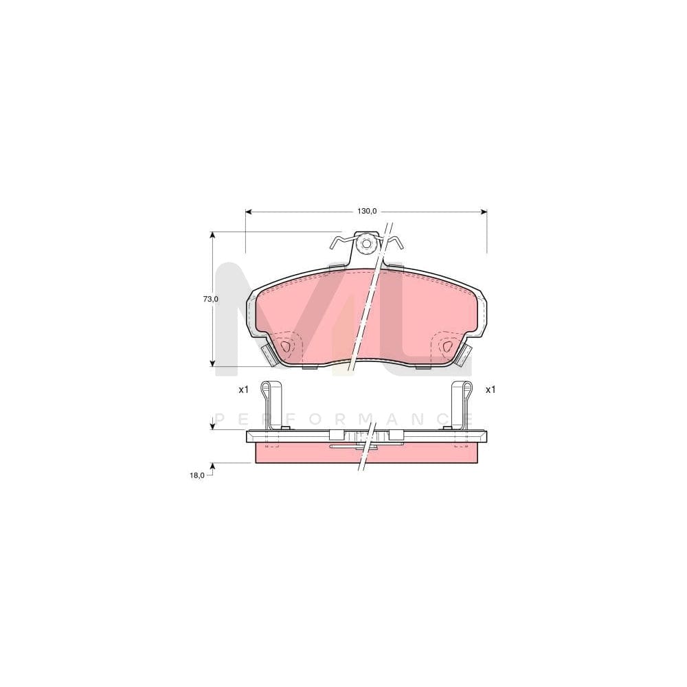 TRW Gdb1083 Brake Pad Set For Rover 800 With Acoustic Wear Warning