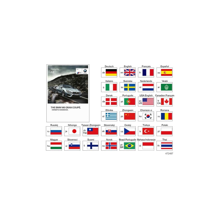 Genuine BMW 01402929398 Owner's Manual For F06 M6 EL (Inc. M6)
