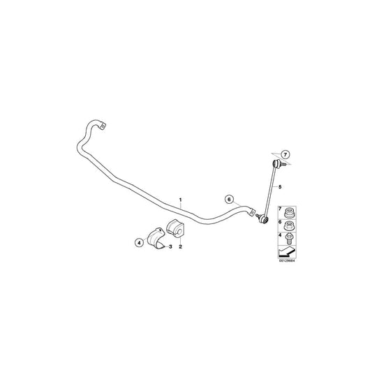 Genuine BMW 31303414599 E83 Stabilizer, Front D=22,5MM (Inc. X3 3.0d, X3 3.0sd & X3 2.5si)