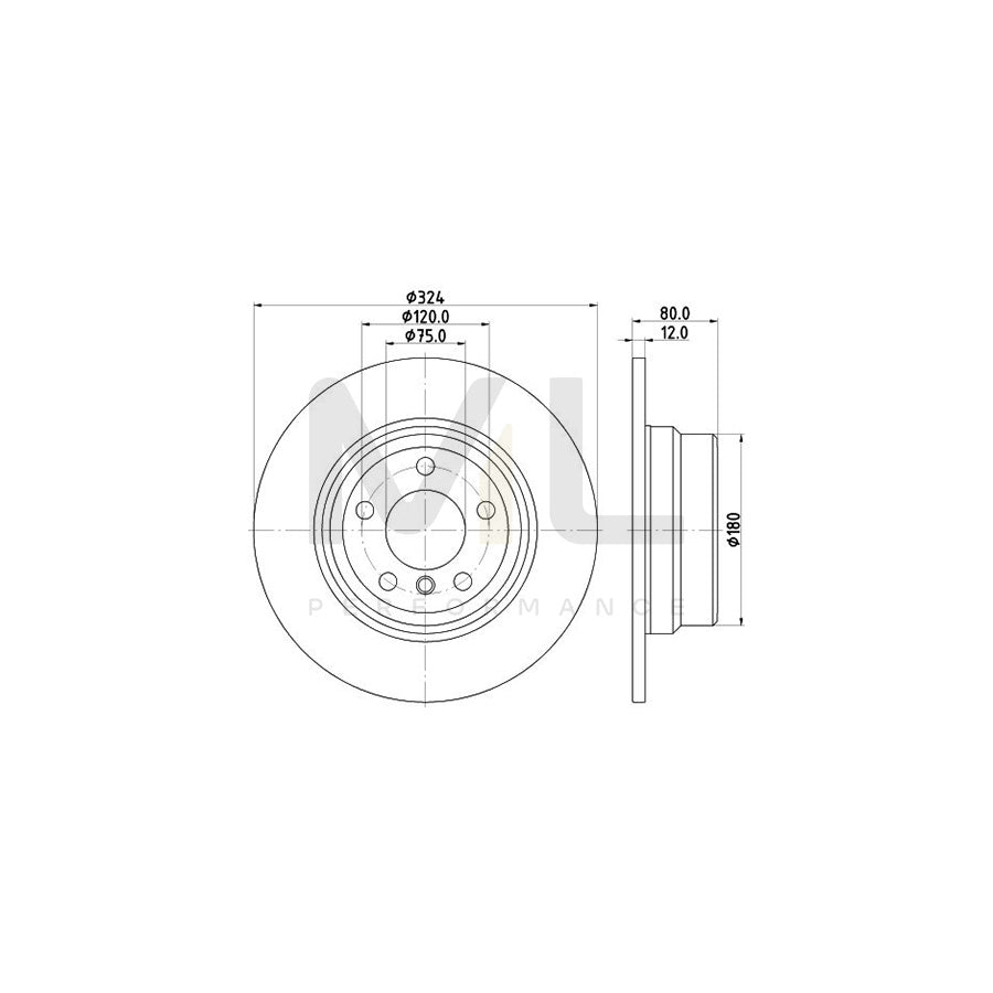 HELLA PRO 8DD 355 107-771 Brake Disc for BMW X5 (E53) Solid, Coated, without wheel hub, without wheel studs | ML Performance Car Parts