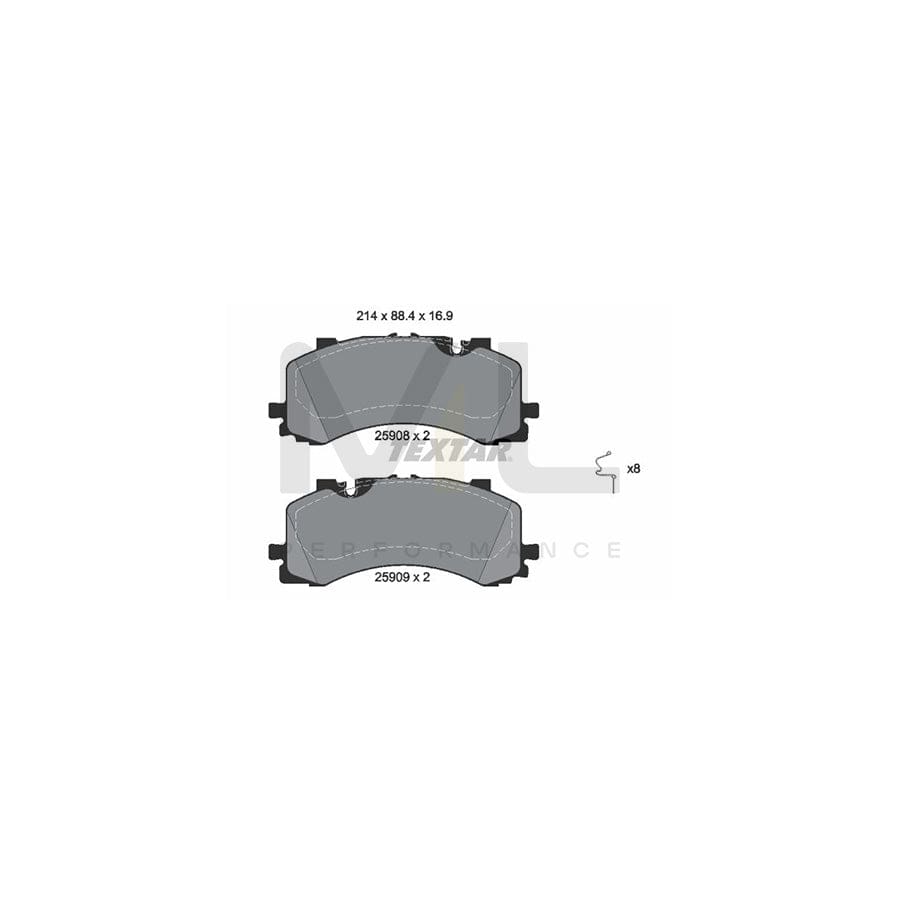 TEXTAR 2590801 Brake pad set prepared for wear indicator