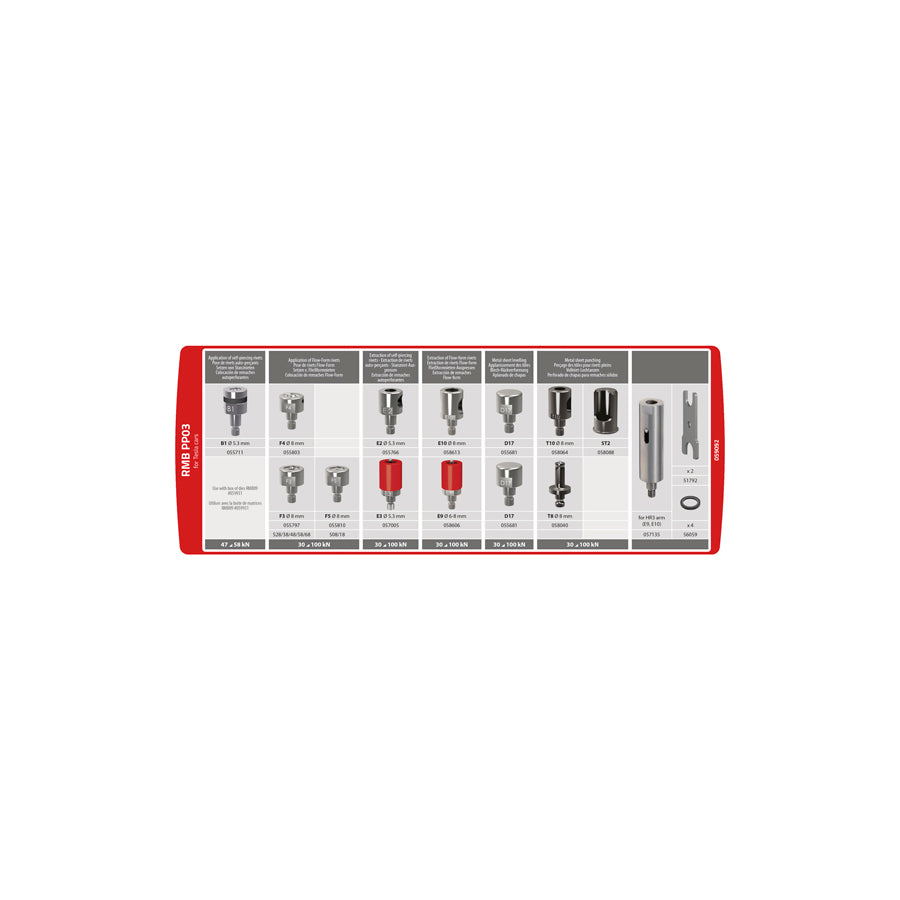 Gys 059092 Rmb Pp 03 Die Kit For 10T/8T.Pp/10T.Pp Riveter (Tesla) Car Body Accessories