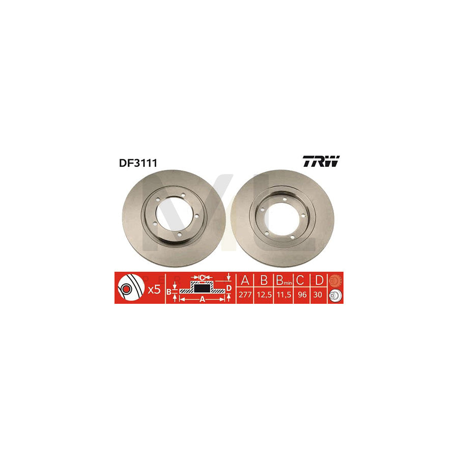 TRW DF3111 Brake Disc Solid  - 1 piece