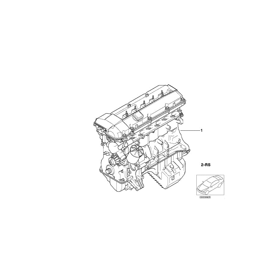 Genuine BMW 11009071267 E39 Exch. Short Engine 286S1 - VANOS (Inc. 528i)