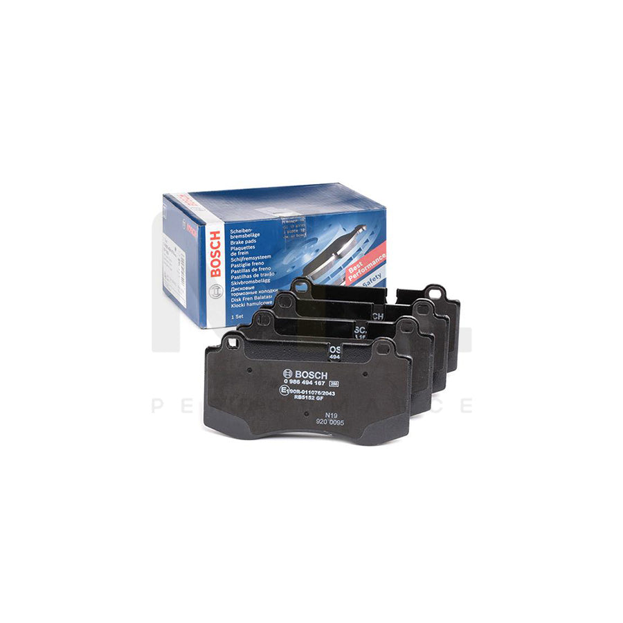 Bosch 0986494167 Brake Pad Set With Anti-Squeak Plate