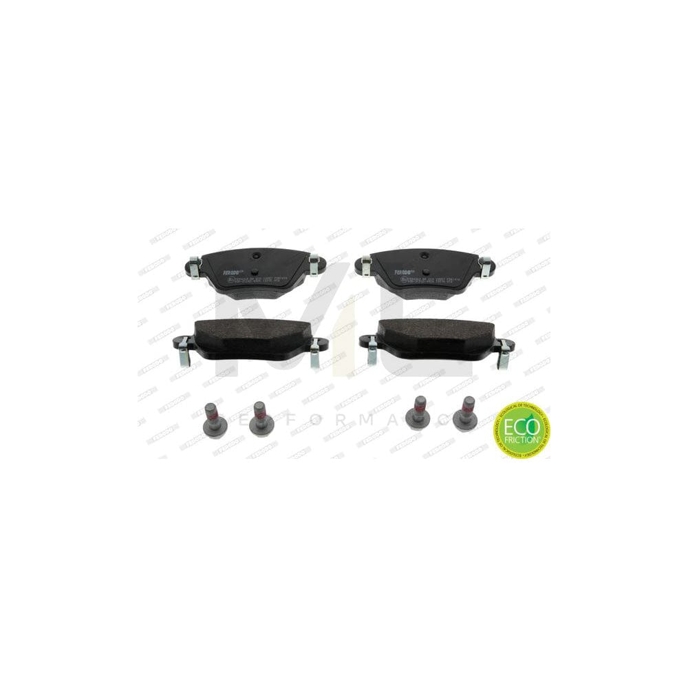 Ferodo Premier Eco Friction FDB1416 Brake Pad Set Not Prepared for Wear Indicator, With Brake Caliper Screws, With Accessories