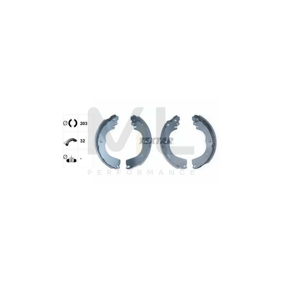 TEXTAR 91081900 Brake Shoe Set for MITSUBISHI i without handbrake lever