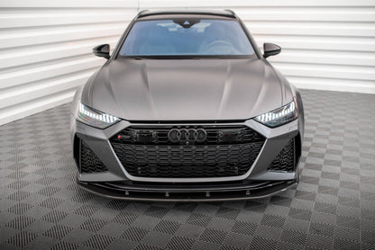MAXTON DESIGN CF-AU-RS6-C8-FD1-245-P CARBON FIBER FRONT SPLITTER AUDI RS6 C8 / RS7 C8 | ML Performance