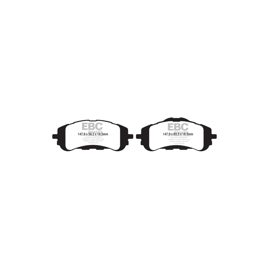 EBC PD01KF1699 Peugeot 308 Greenstuff Front Brake Pad & Plain Disc Kit  - Bosch/ATE Caliper 2 | ML Performance UK Car Parts