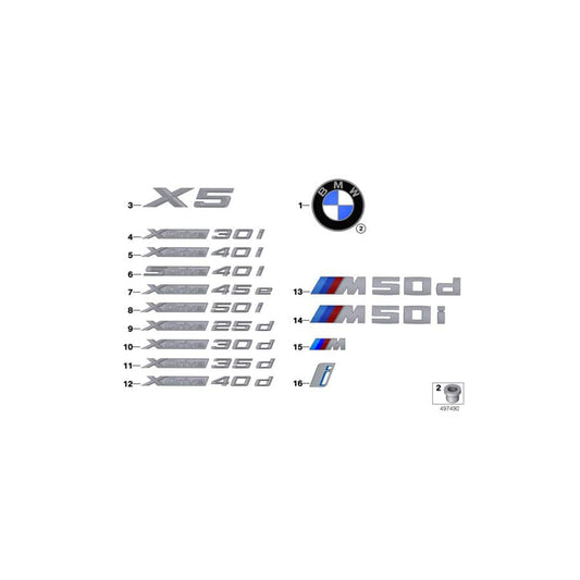 Genuine BMW 51147436019 G05 G07 Label X-DRIVE 30D (Inc. X5 30dX & X7 30dX)