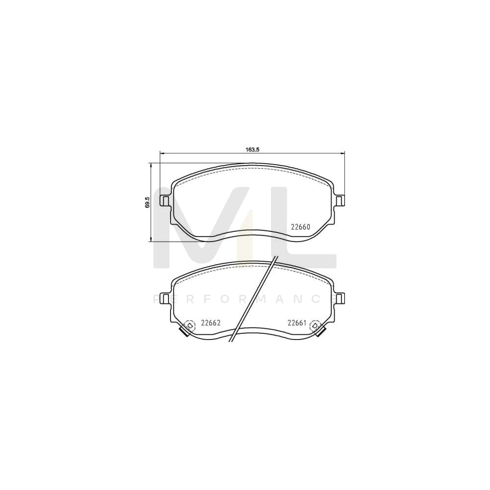 Brembo P 50 144 Brake Pad Set With Acoustic Wear Warning, With Brake Caliper Screws