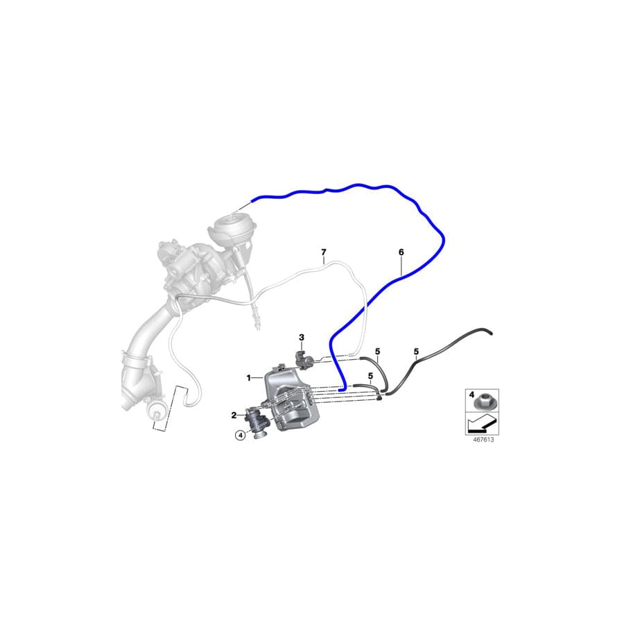 Genuine BMW 11658575055 G14 G12 G16 Vacuum Reservoir (Inc. 740dX, 740LdX & 840dX)