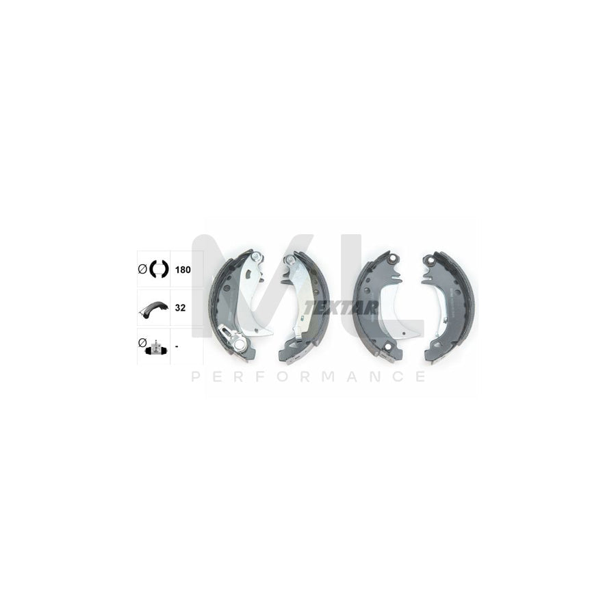 TEXTAR 91038201 Brake Shoe Set with handbrake lever