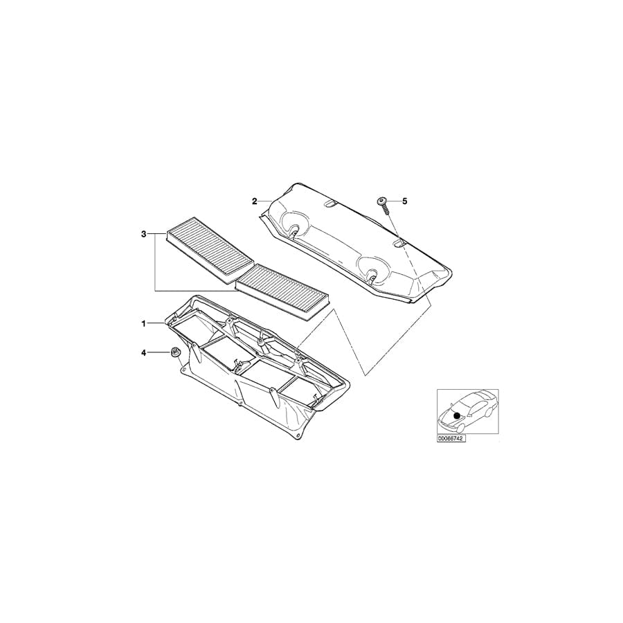 Genuine BMW 64318377638 E52 Cover Microfilter (Inc. ALPINA V8 & Z8)