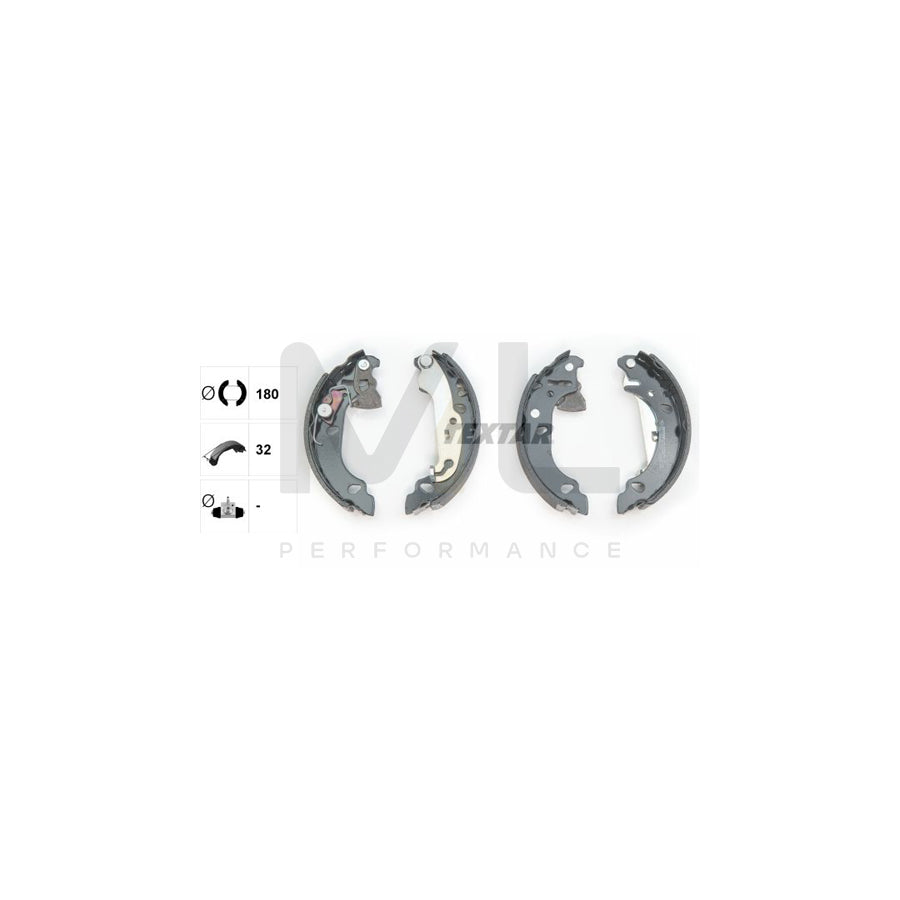 TEXTAR 91060000 Brake Shoe Set with handbrake lever