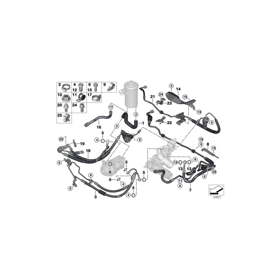 Genuine BMW 32416783880 E70 Bracket, Return Line (Inc. X5 3.0si & X5 4.8i)