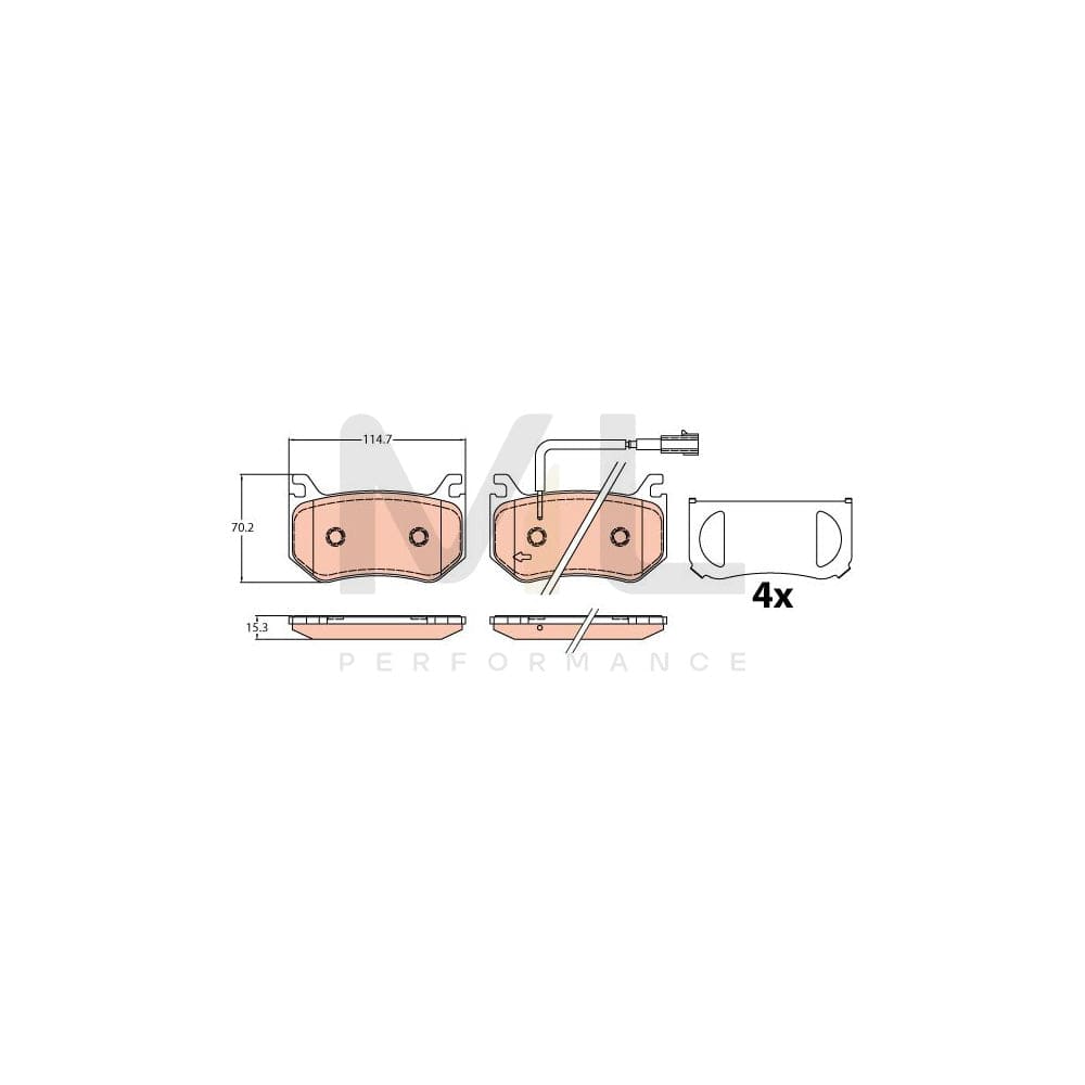 TRW Gdb2209 Brake Pad Set Incl. Wear Warning Contact, With Accessories