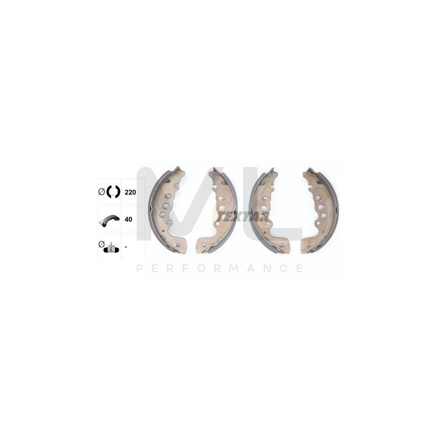 TEXTAR 91057600 Brake Shoe Set without handbrake lever